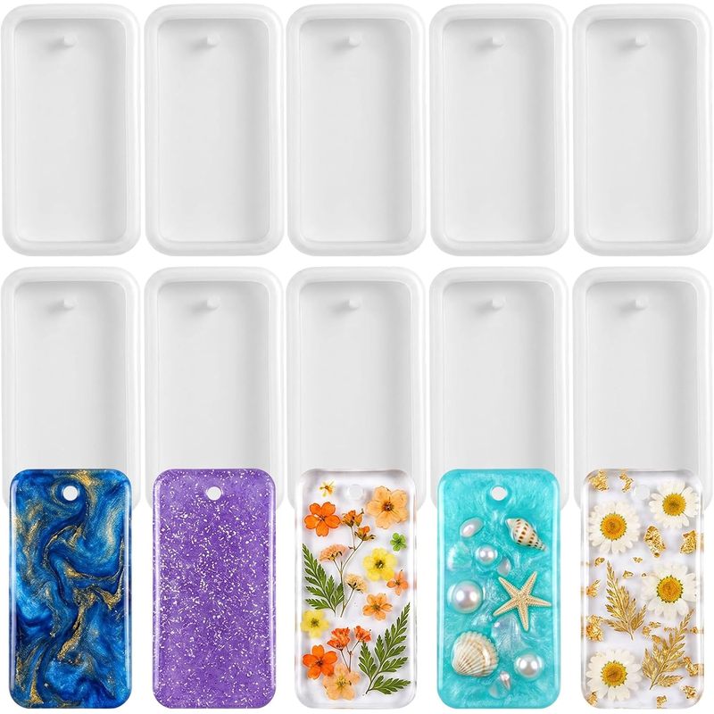 Silicone Epoxy Resin Molds Set - 10 moldes para fundir resina y