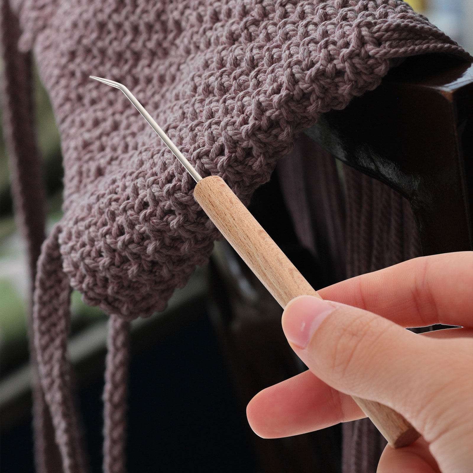 1 unidad de aguja de ganchillo - Wooden Crochet Hooks Ergonomic Handle reseña y precio