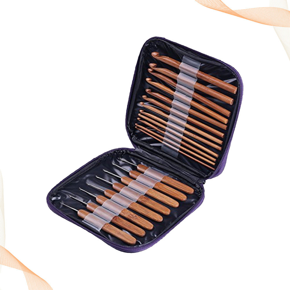 1 juego de agujas de ganchillo - Wooden Crochet Hooks Ergonomic Handle reseña y precio
